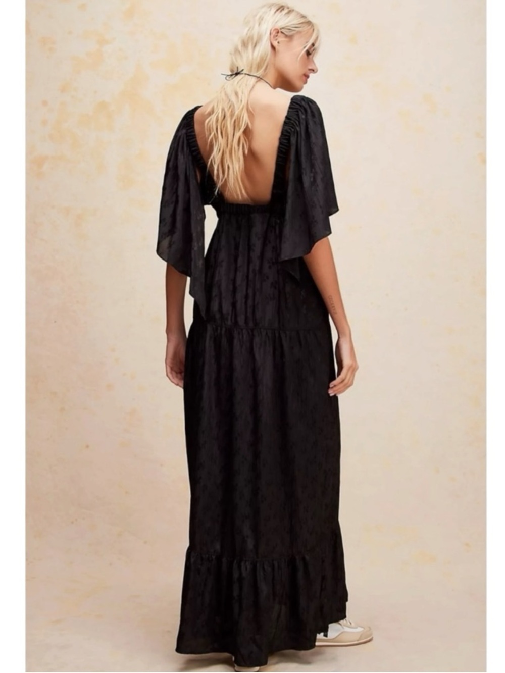 Free People Ethereal Witchy Fairy Cha Cha Maxi Dress Black Small Bohemian Goth - Picture 14 of 14